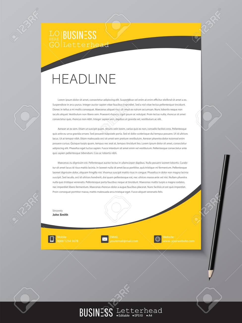 letterhead design template and mockup minimalist style vector