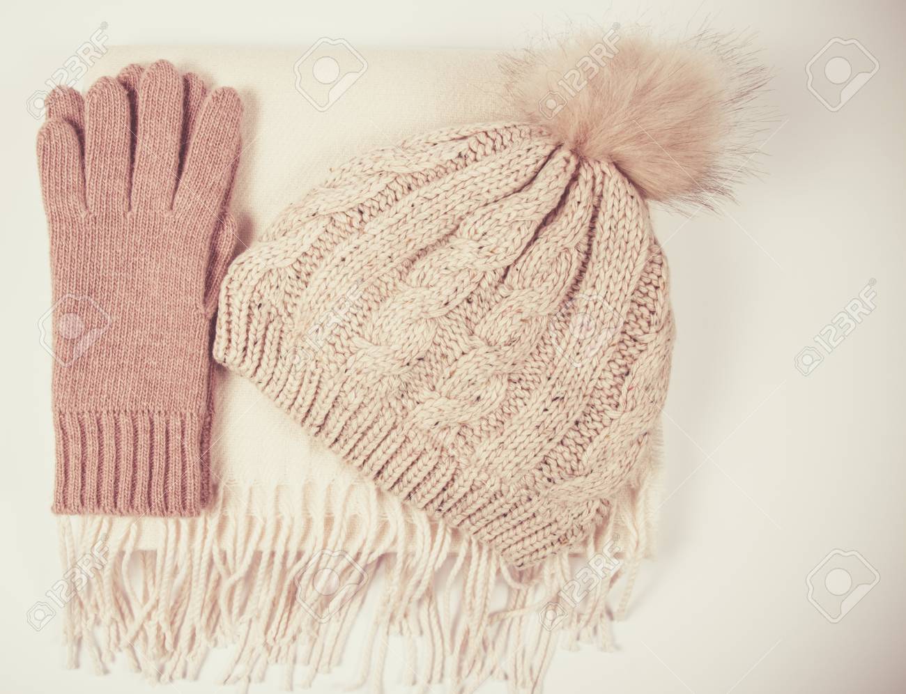 warm winter hats and gloves