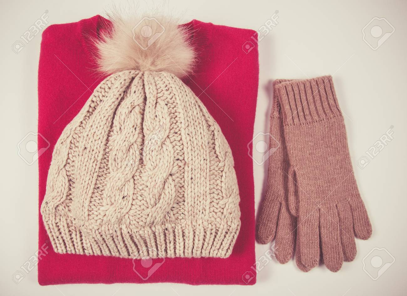 Wool hat and gloves Clearance