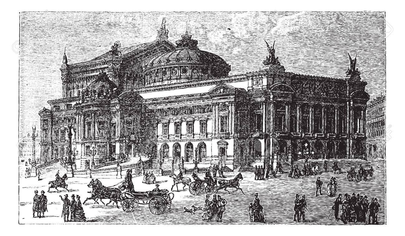 The New Opera In Paris France Late 1800s Vintage Engraved Illustration Trousset Encyclopedia 16 11 Royalty Free Cliparts Vectors And Stock Illustration Image
