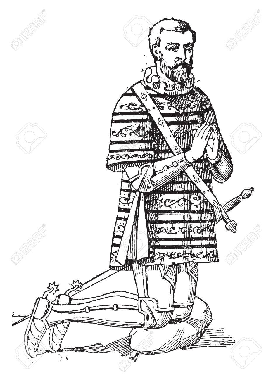 Gambeson または Aketon またはパッドを入れられたジャックまたはアーミング ダブレット ヴィンテージの図は刻まれました 辞書の単語との事 Larive フルーリ 15年 のイラスト素材 ベクタ Image