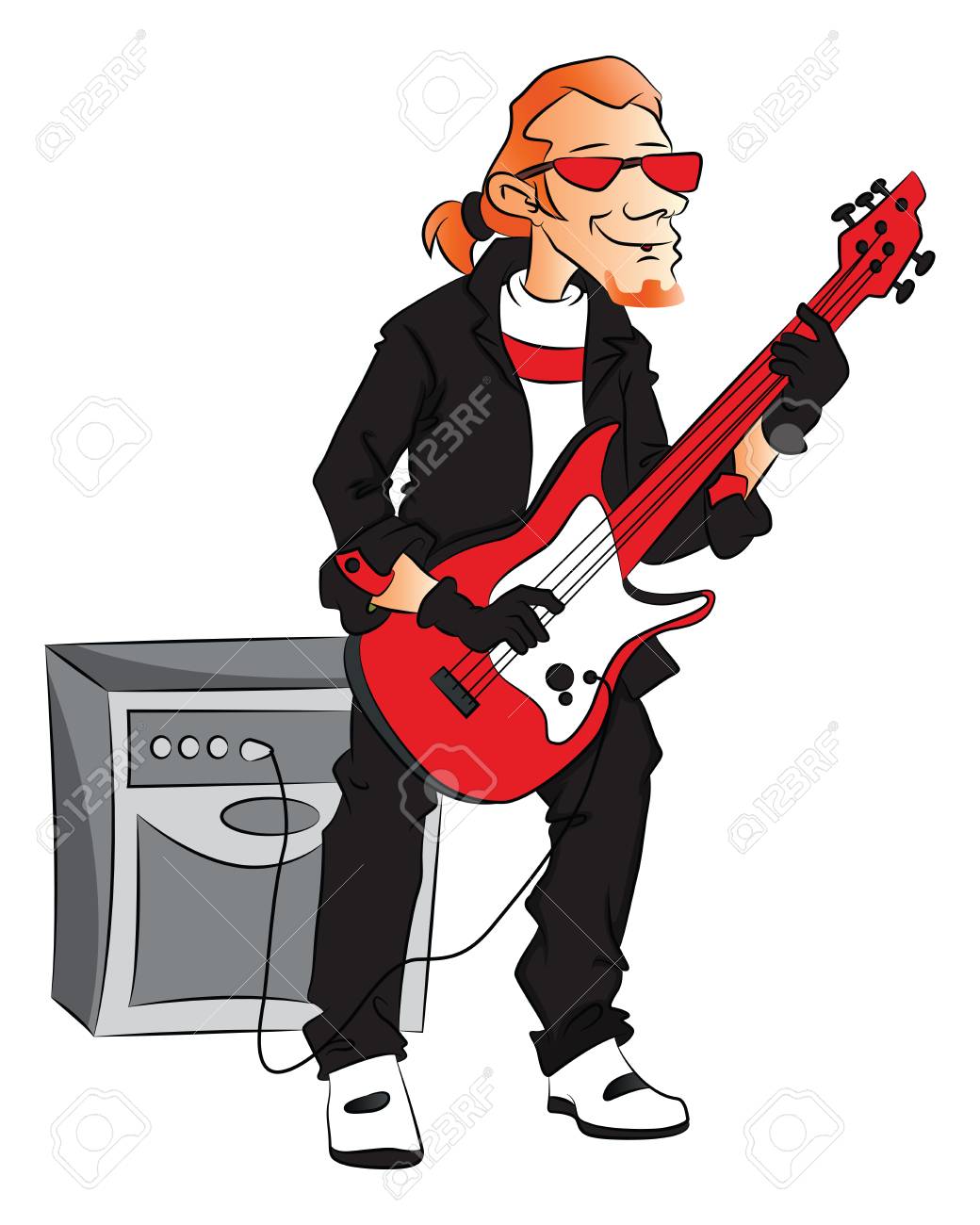 男性のロックスターのギター演奏のベクトル イラスト のイラスト素材 ベクタ Image 3764