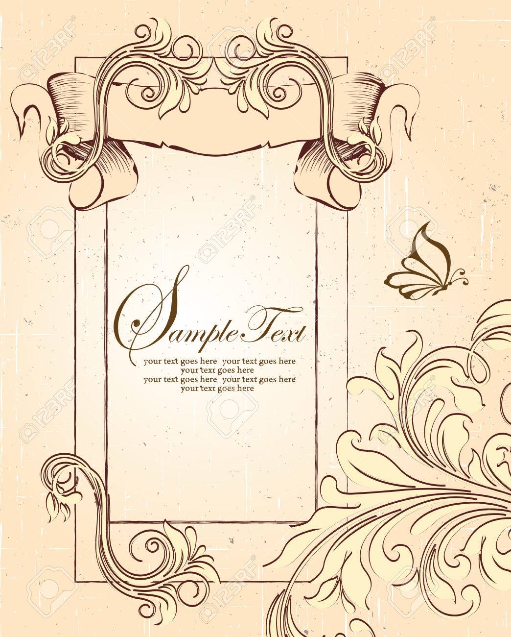 vintage invitation card with