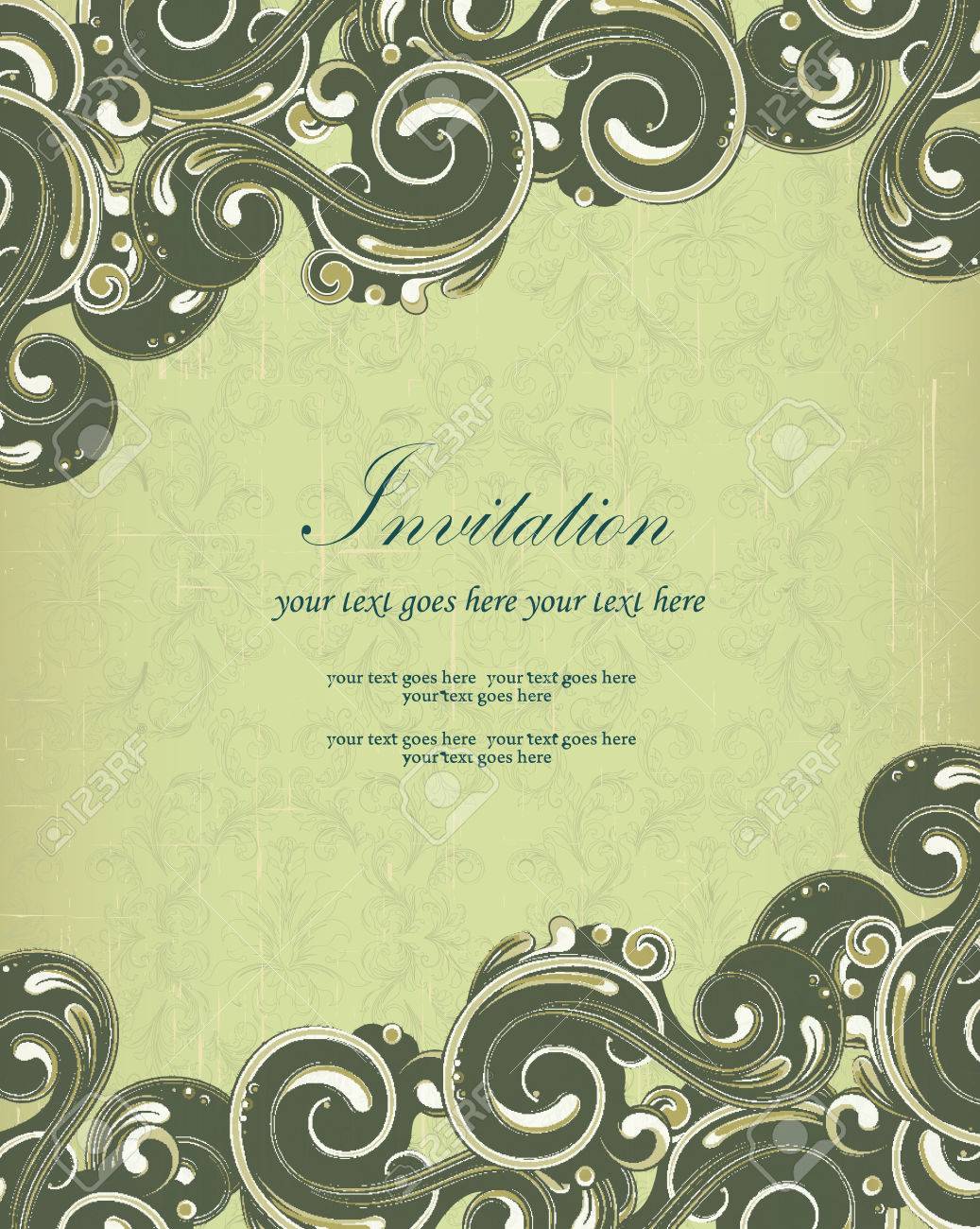 Vintage Invitation Card With Ornate Elegant Retro Abstract Floral Royalty Free Cliparts Vectors And Stock Illustration Image 37708556