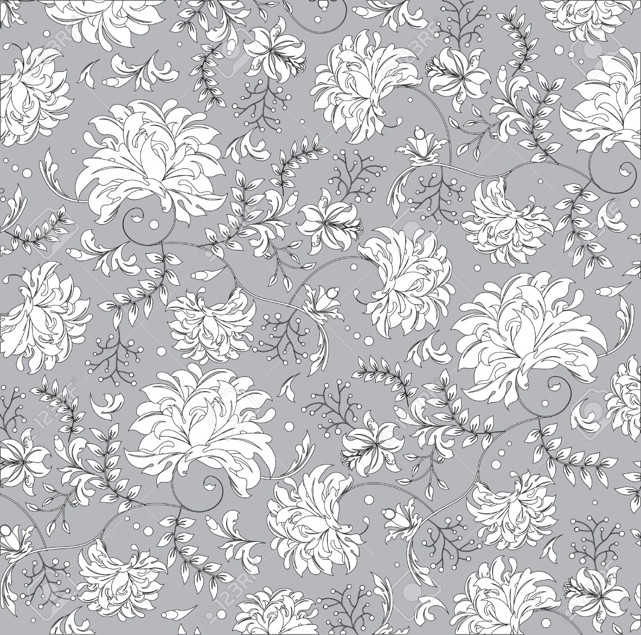 Vintage Background With Ornate Elegant Abstract Floral Design