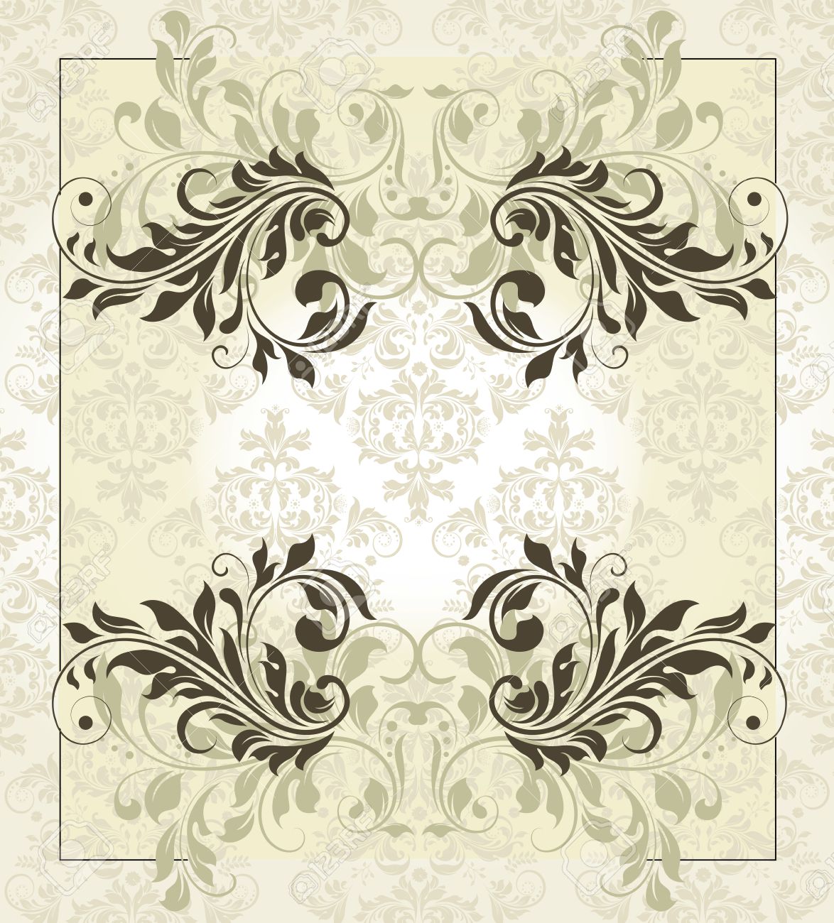 Vintage Invitation Card With Ornate Elegant Retro Abstract Floral Royalty Free Cliparts Vectors And Stock Illustration Image 41783173
