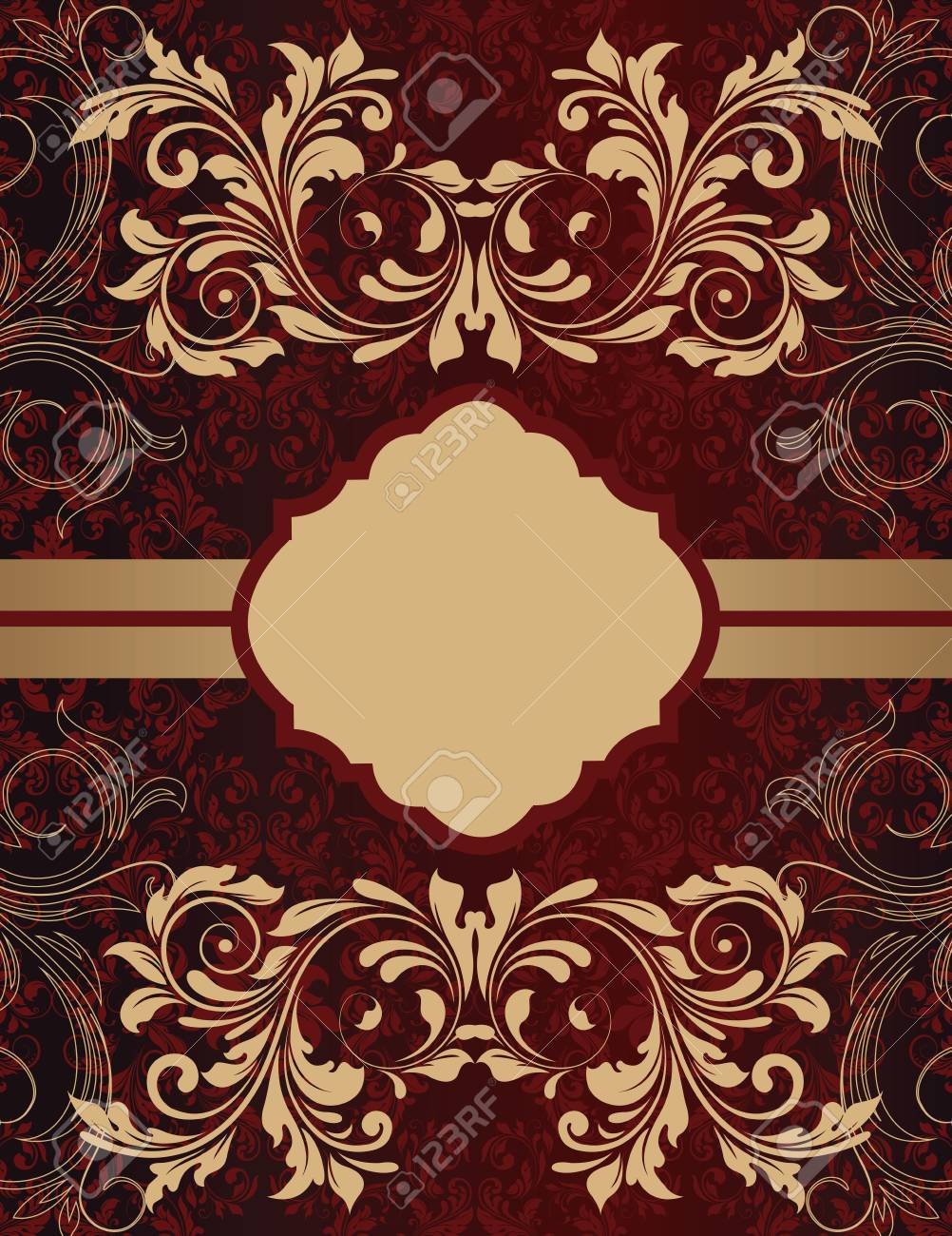 Vintage Invitation Card With Ornate Elegant Retro Abstract Floral Royalty Free Cliparts Vectors And Stock Illustration Image 41783870