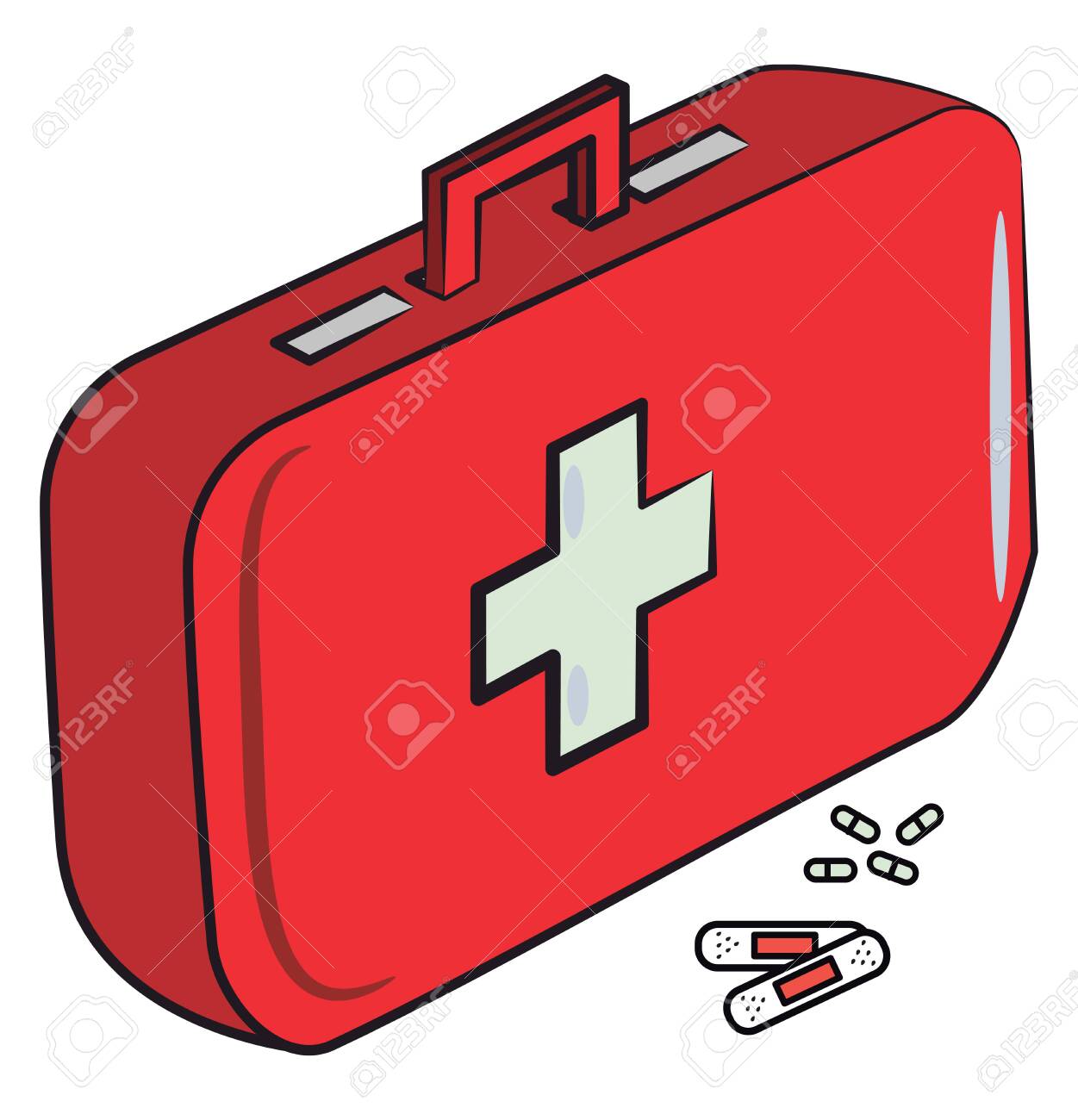 A First Aid Box With Medical Kit Vector Color Drawing Or Illustration Royalty Free Cliparts Vectors And Stock Illustration Image 123451766 When building first aid kits for our family, i decided i wanted something for our cars that would fit nicely in a glovebox or center console. 123rf