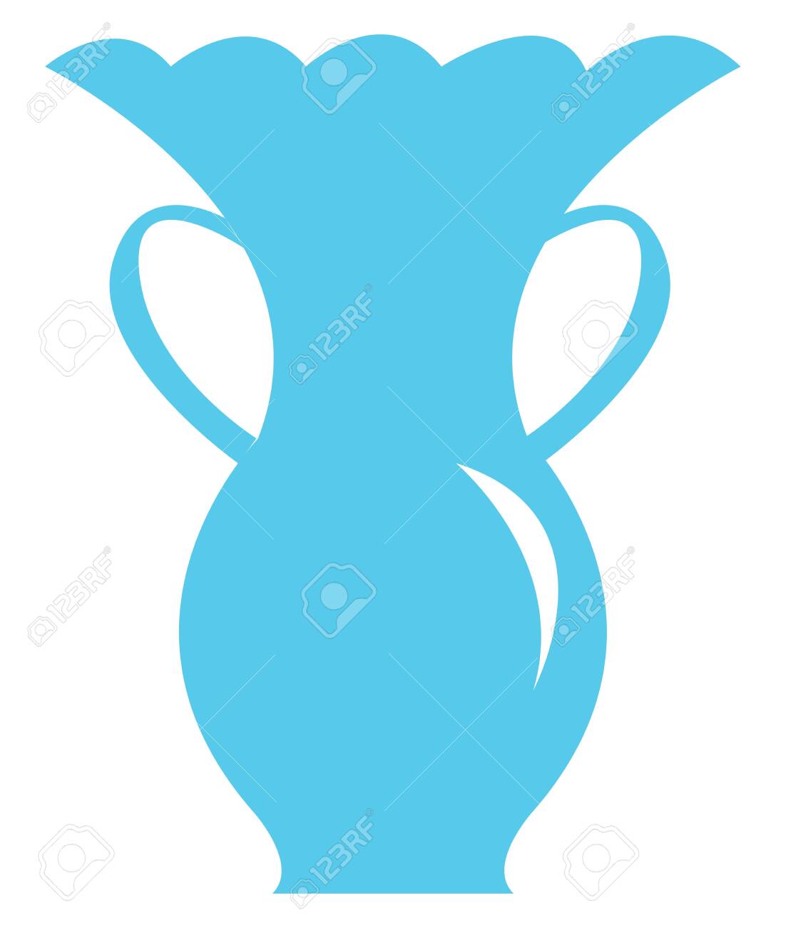 A Beautiful Blue Flower Vase To Put Flowers For Decoration Vector