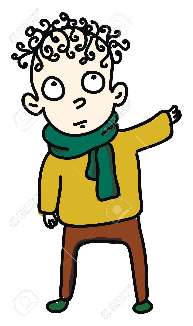 A Boy With Curly Hair Wearing A Green Scarf Waving With One Hand Royalty Free Cliparts Vectors And Stock Illustration Image 123462917 Check out our curly haired boy selection for the very best in unique or custom, handmade pieces from our shops. a boy with curly hair wearing a green scarf waving with one hand royalty free cliparts vectors and stock illustration image 123462917