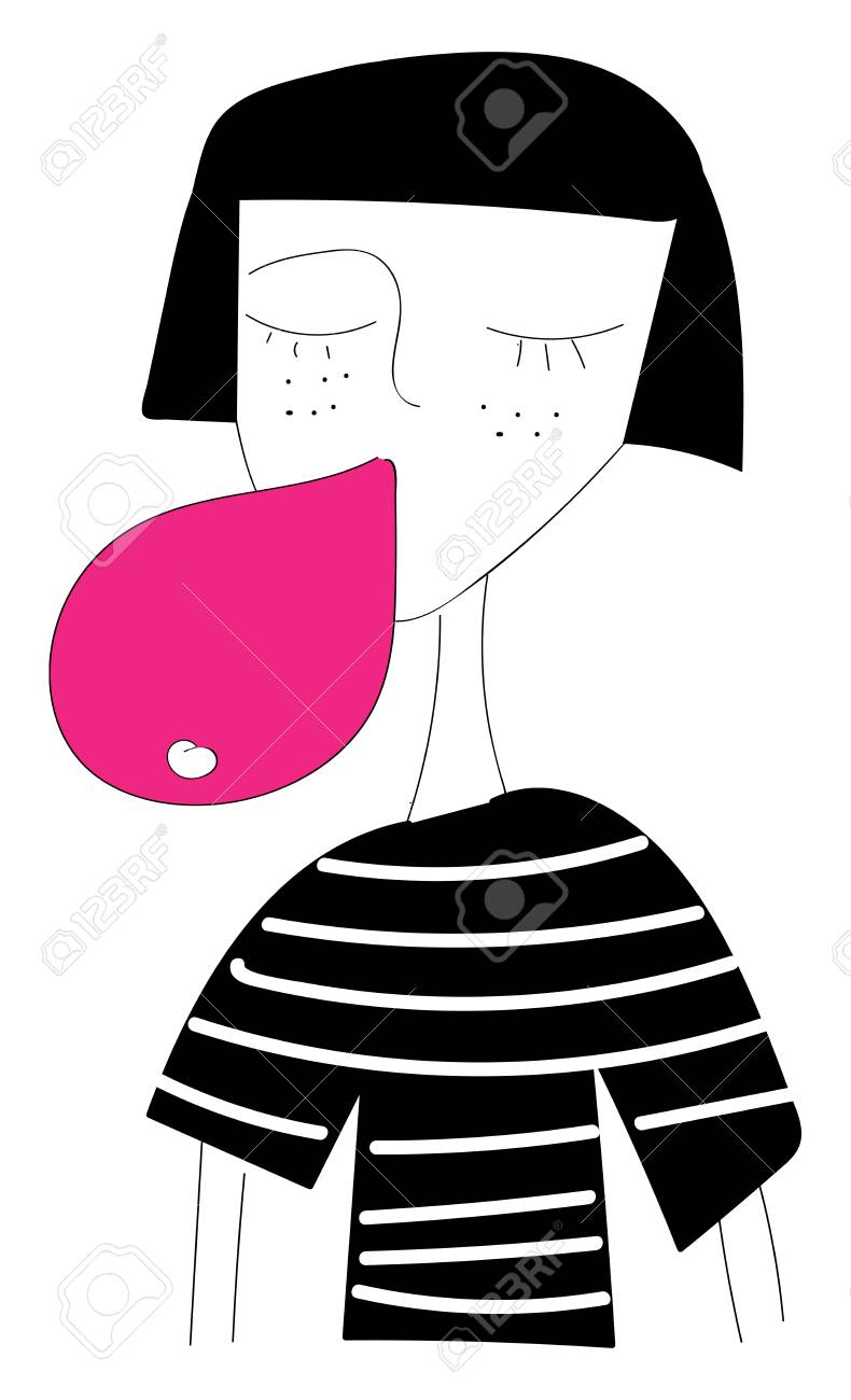 A Girl With Short Black Hair And Closed Eyes Wearing A Black