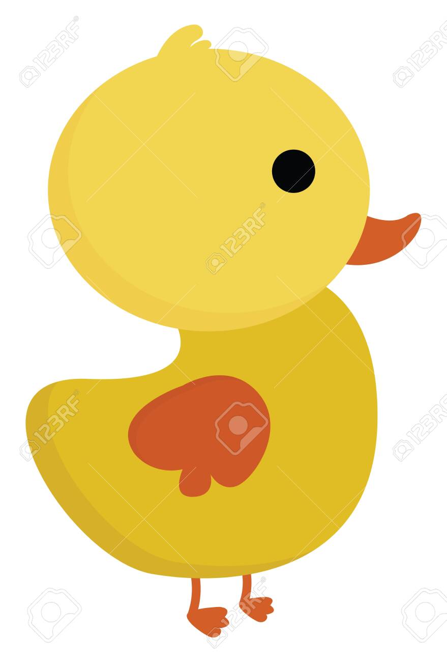 A Little Small Chicken In Yellow Color With Cute Red Beak Vector Royalty Free Cliparts Vectors And Stock Illustration Image 132664779