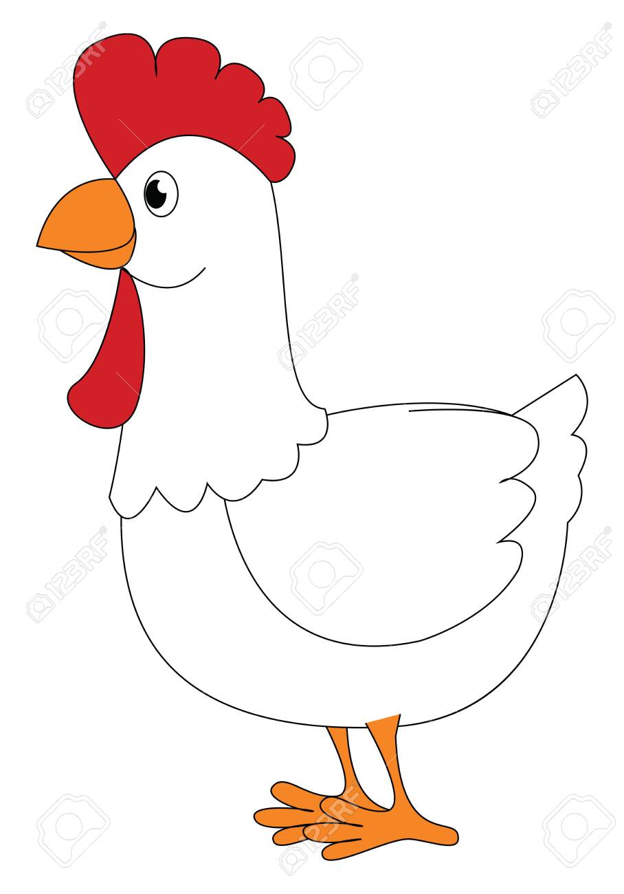 A Big Chicken In Red And White Colour Vector Color Drawing Royalty Free Cliparts Vectors And Stock Illustration Image 132671082 Paths maze game with hens and chickens vector. 123rf
