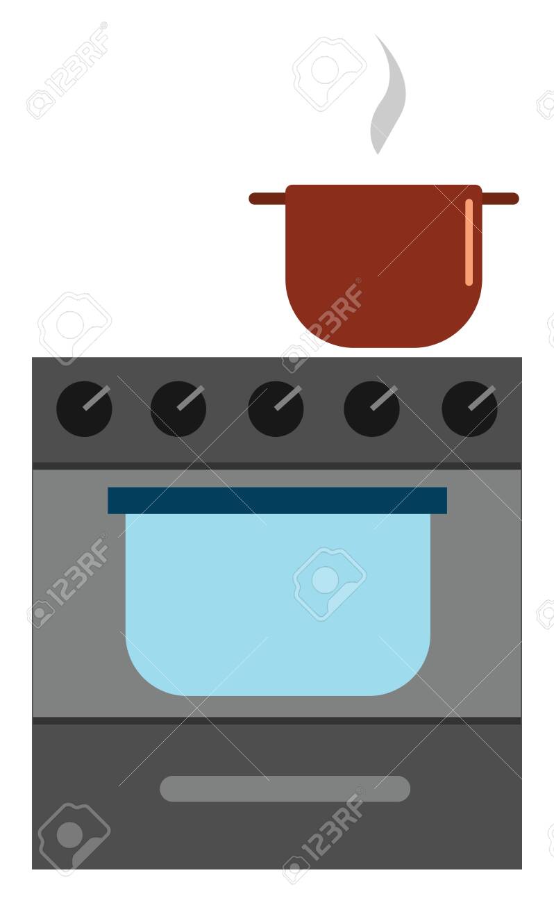 A Gas Stove With A Vessel Cooking On It Vector Color Drawing Royalty Free Cliparts Vectors And Stock Illustration Image 132671665 Draw collar for wood stove. 123rf