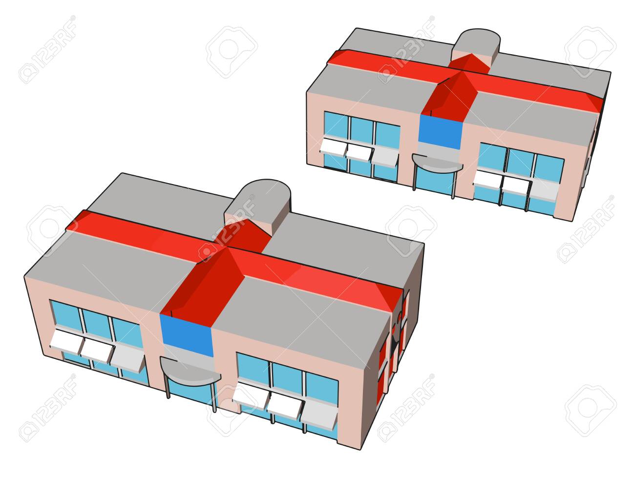 Shopping Mall Illustration Vector On White Background Royalty