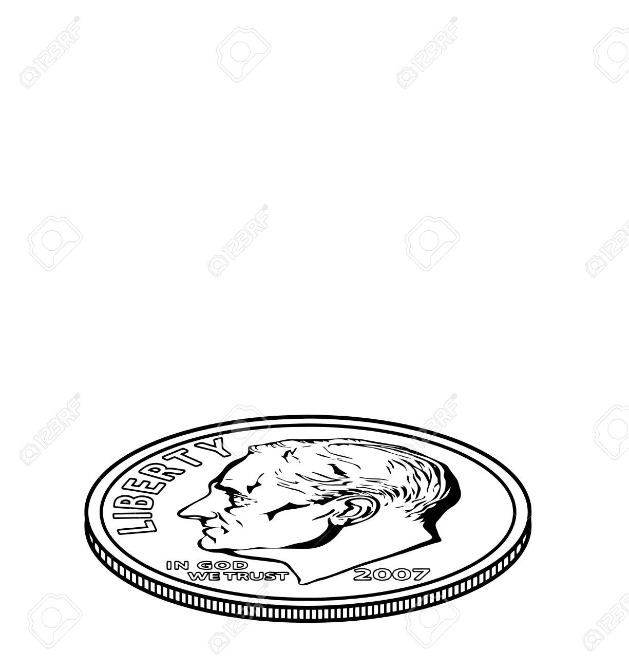 그림은 Dimes 동전을 보여줍니다. 미국 통화이며 10센트 동전 가치가 있습니다. 미국 달러의 10분의 1이 있고, 공식적으로는  10센트, 빈티지 선 그림 또는 조각 삽화로 분류되어 있습니다. 로열티 무료 사진, 그림, 이미지 그리고 스톡포토그래피.