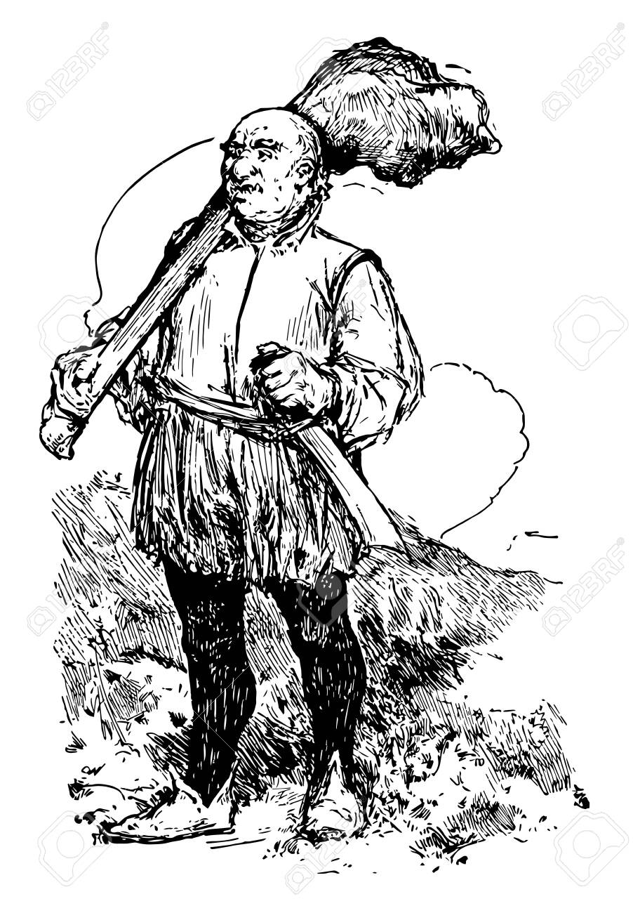 Giant This Scene Shows A Giant Man Carrying Something On Shoulder Royalty Free Cliparts Vectors And Stock Illustration Image 133109406