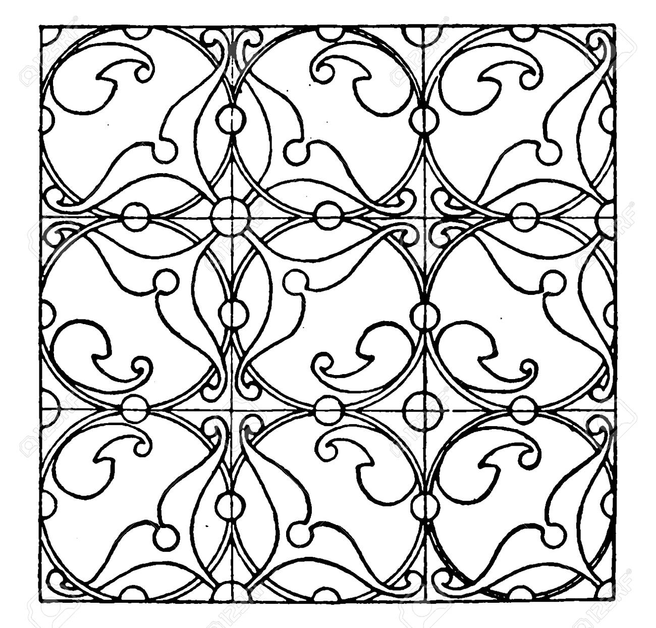 Renaissance Enamel Pattern Is A Design That Uses Metal Fillets Royalty Free Cliparts Vectors And Stock Illustration Image