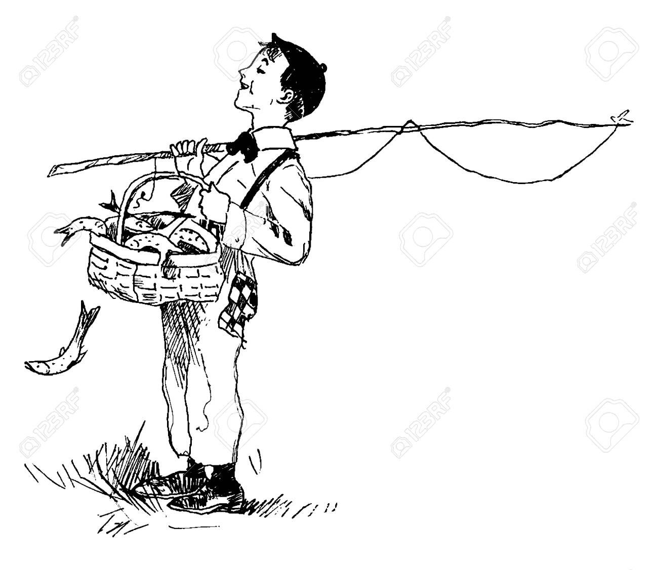 engraved fishing pole