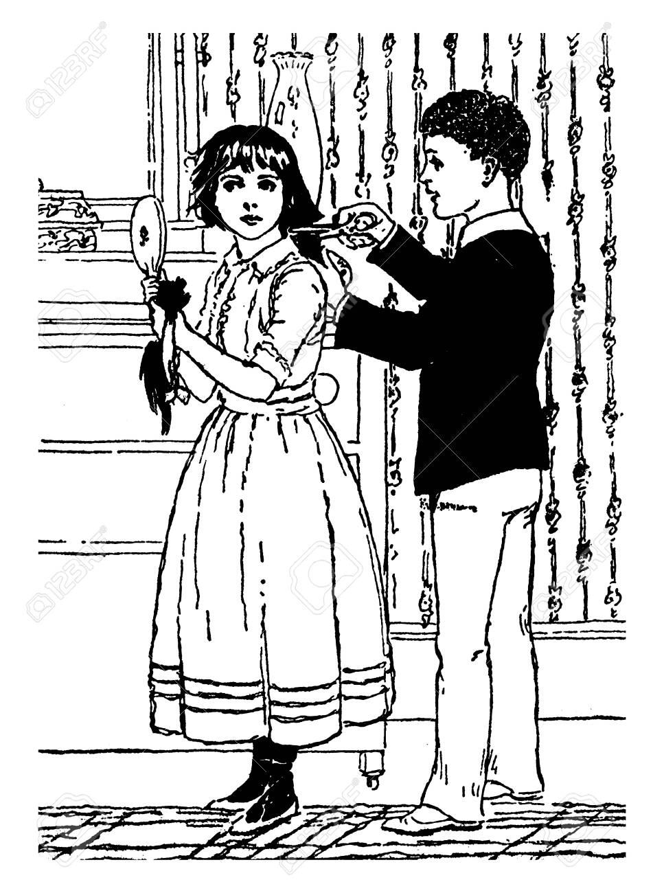 Maggie Tulliver This Scene Shows A Girl Looking In Mirror And A Boy Standing Behind Her