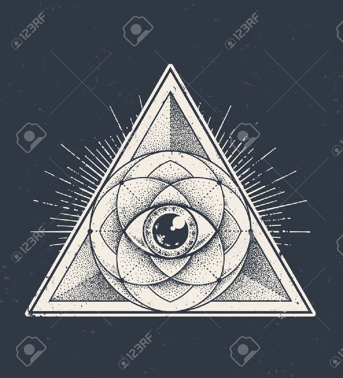 abstract sacred geometry geometric triangle pattern on dark