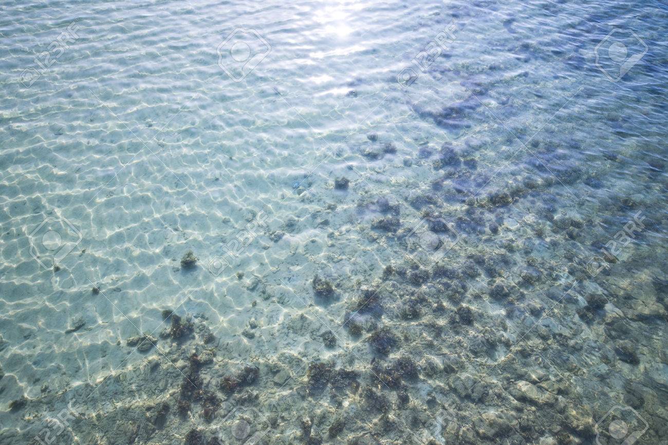 can see sea floor beacause very clear water stock photo picture and