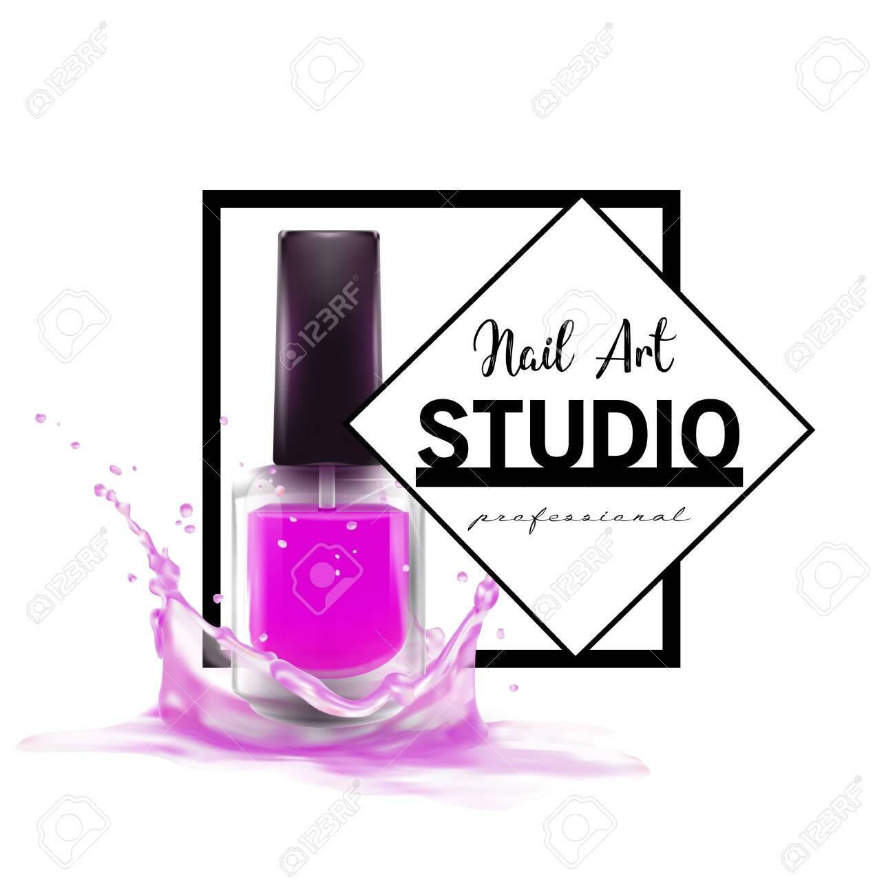 Nail Art Studio Logo Design Template Royalty Free Cliparts Vectors And Stock Illustration Image