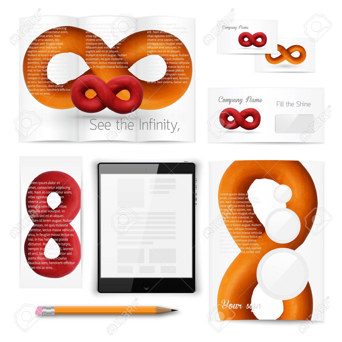 無限ループのパンフレット 小冊子 チラシのクラシックなひな形テンプレートです ビジネスのためのマニュアル ベクトルの図 のイラスト素材 ベクタ Image