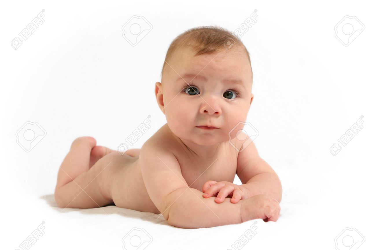 Naked Baby On White Backdrop Stock Photo Picture And Royalty Free Image Image