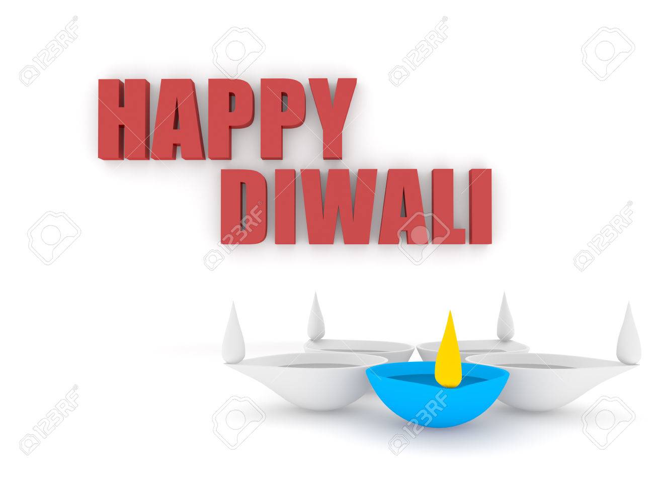 3d happy diwali text