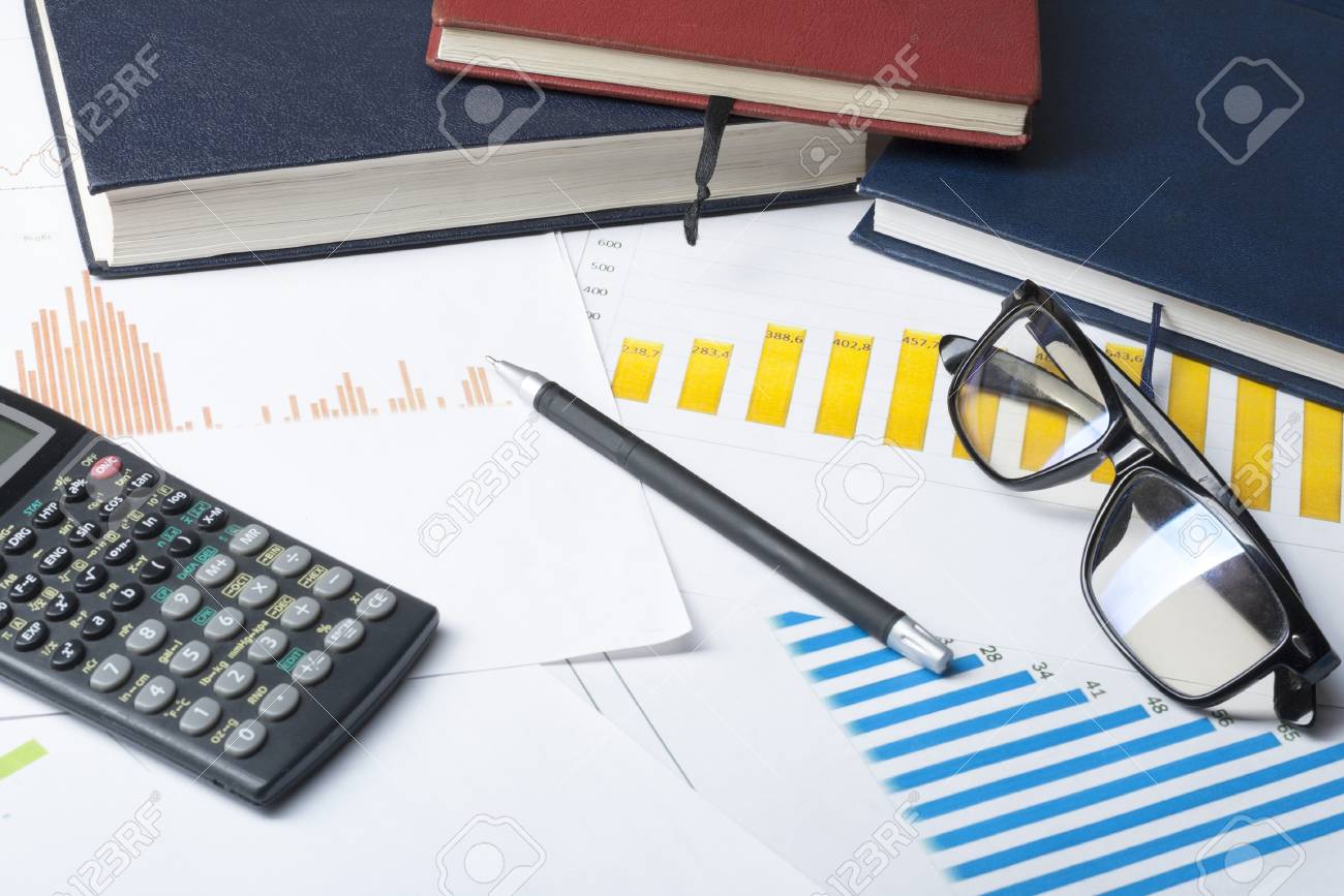 home savings budget concept chart accounting books pen