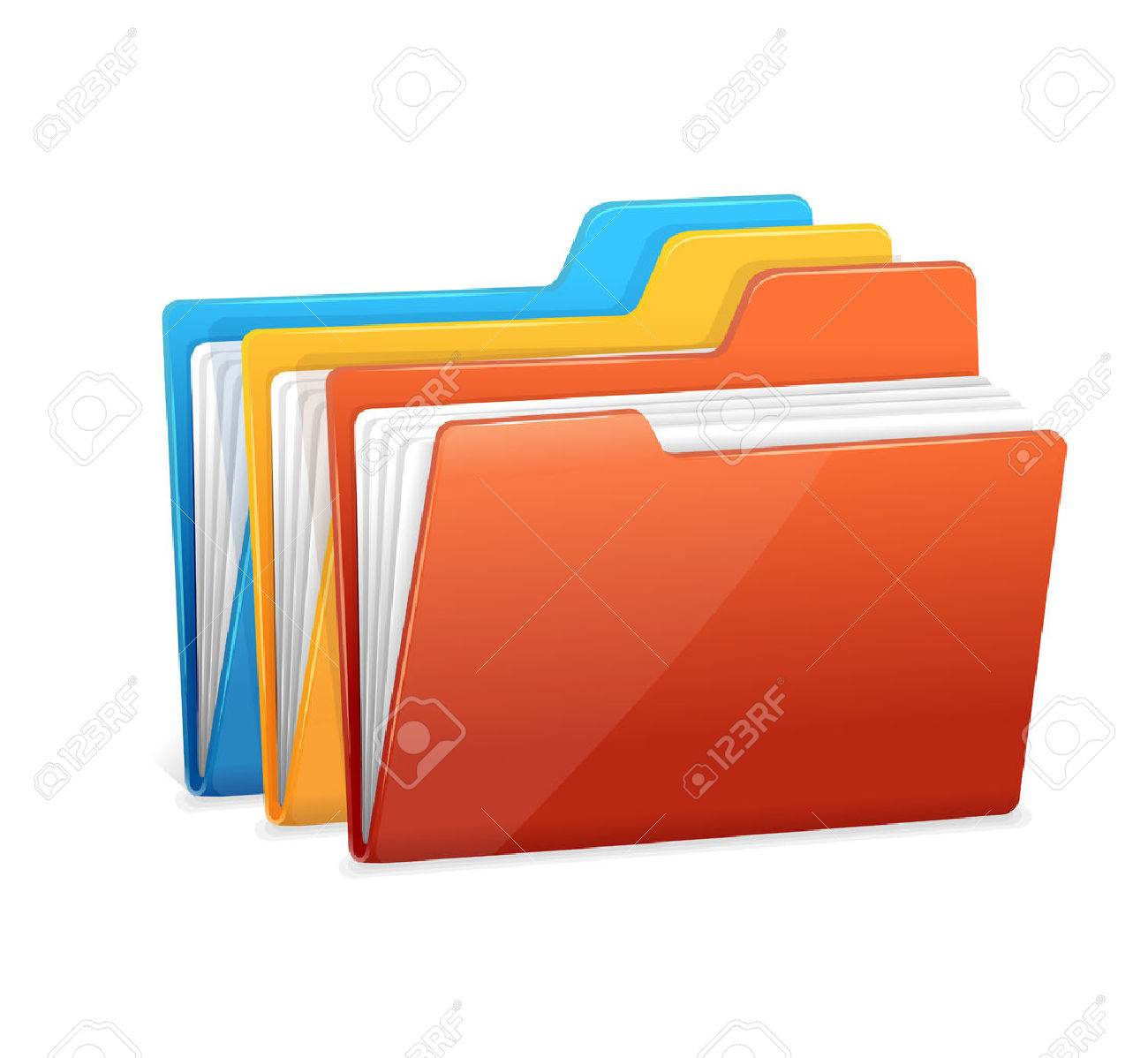 File Folders Icon Isolated On White Royalty Free SVG, Cliparts, Vectors,  and Stock Illustration. Image 22957692., image size:1300x1198