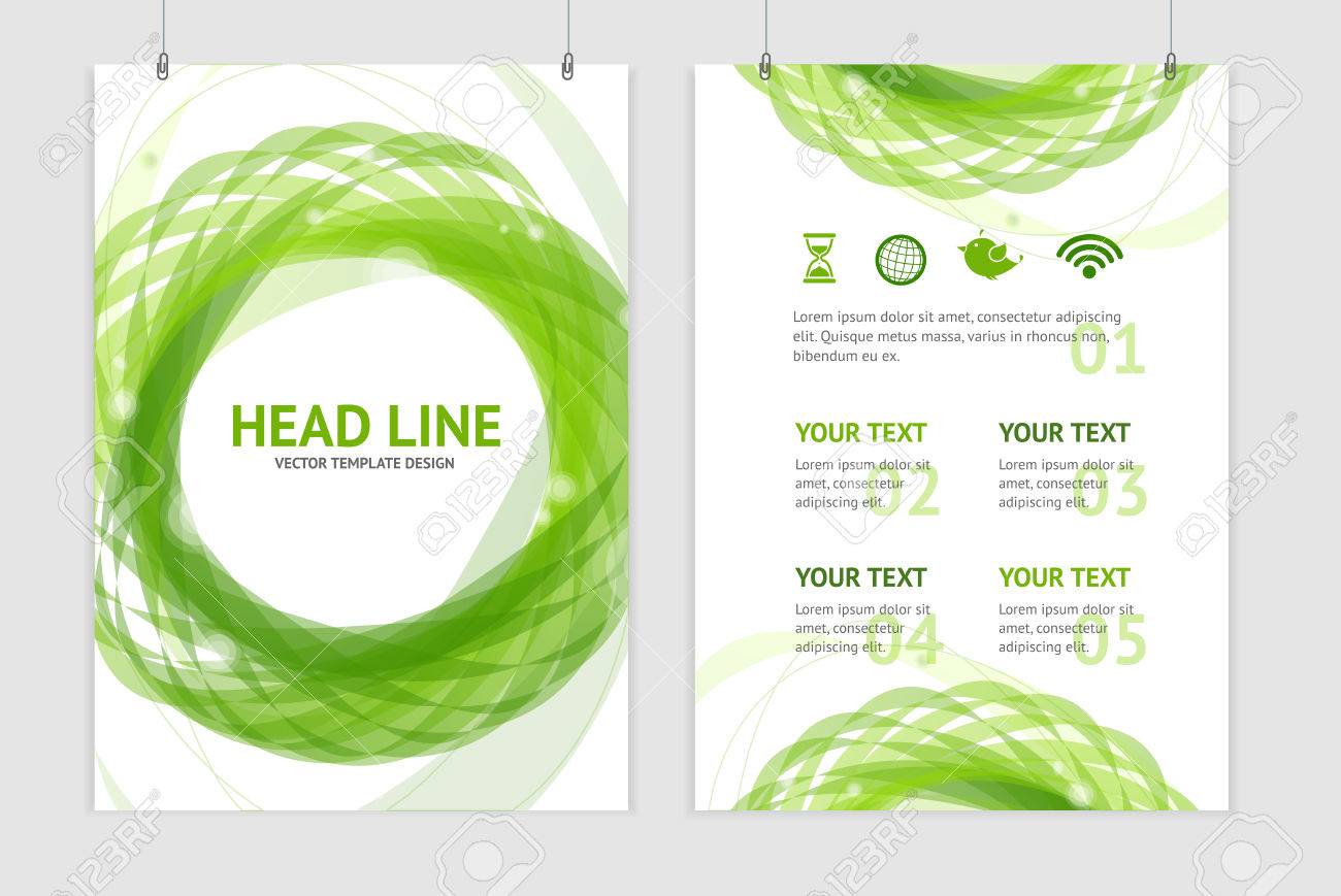Vector Illustration Abstract Geometric Green Round Brochure Flyer Design Templates In Size Royalty Free Cliparts Vectors And Stock Illustration Image