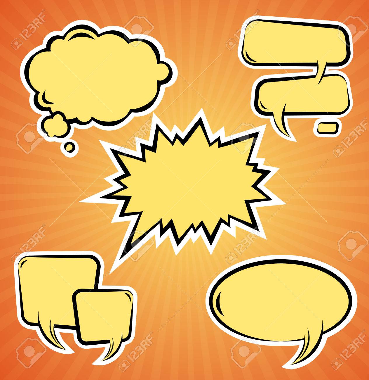 vector illustration set of comic bubbles template royalty free