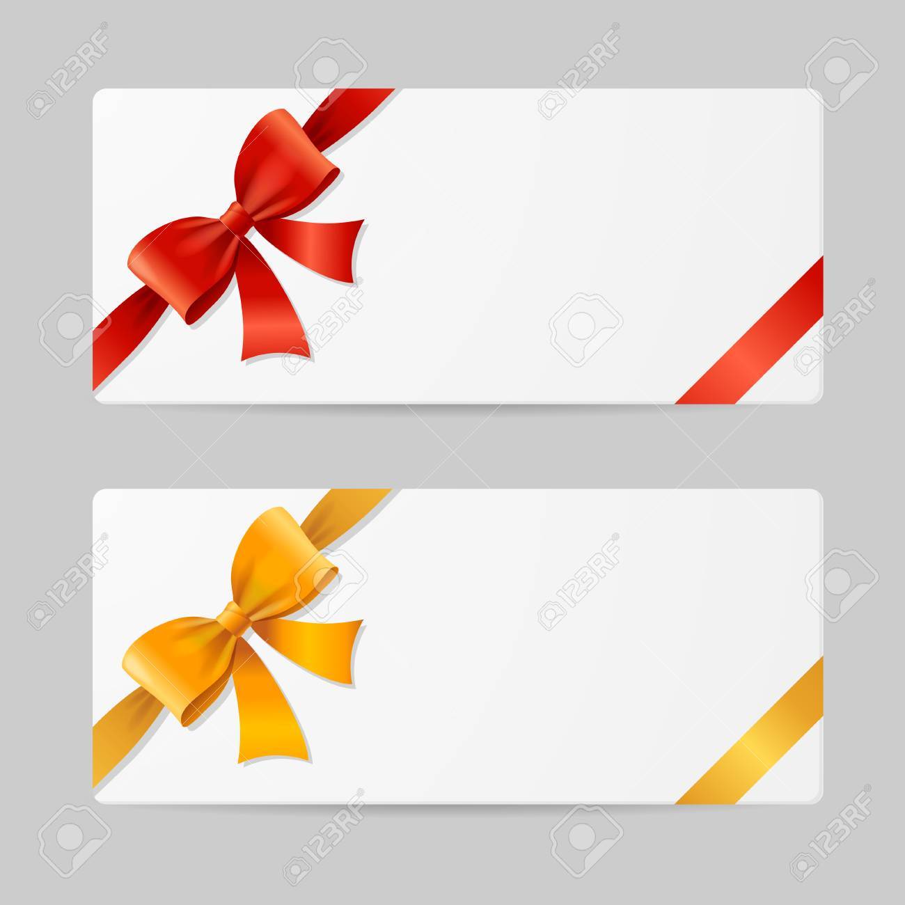 Modele De Carte Cadeau Avec Res Et Du Ruban D Or Vector Illustration Clip Art Libres De Droits Svg Vecteurs Et Illustration Image