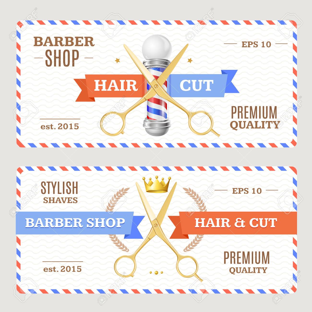 barber shop banners flyers card coupon horizontal vector flyers coupon