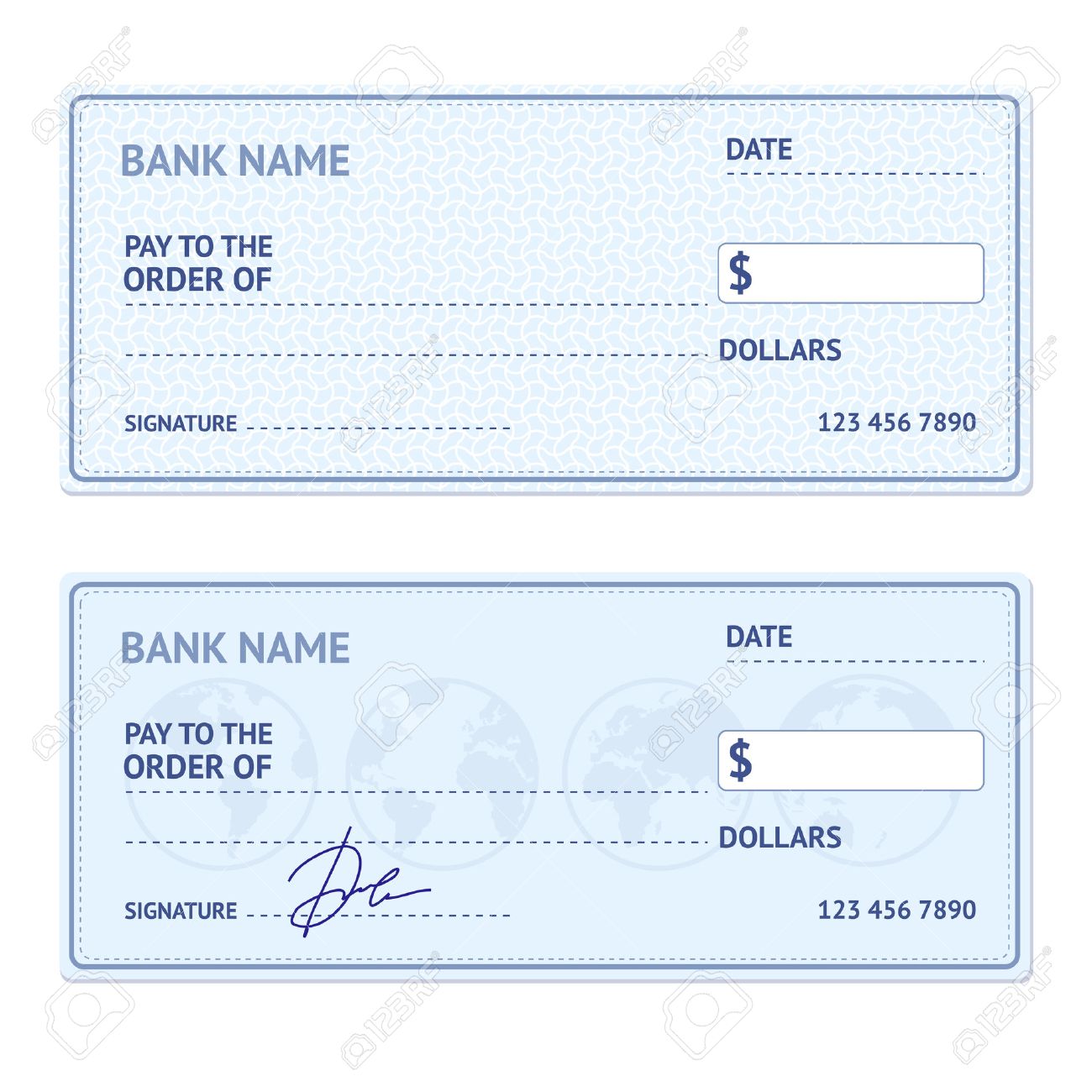 Bank Check Template Set With Modern Design Isolated On White Within Cashiers Check Template Bank Check Template Set With Modern Design Isolated On White Within Cashiers Check Template