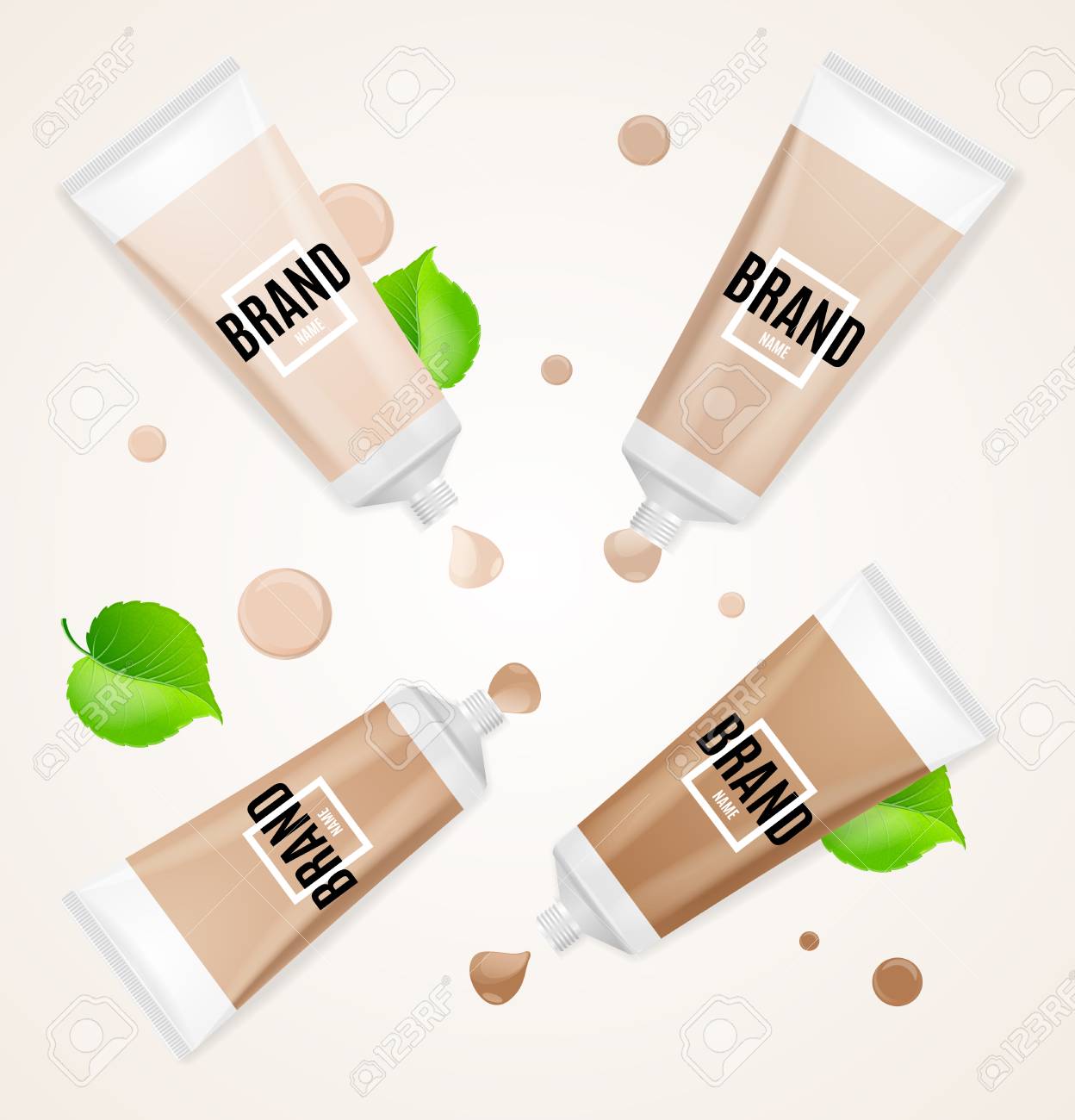 realistic empty template foundation cream set vector royalty free foundation template