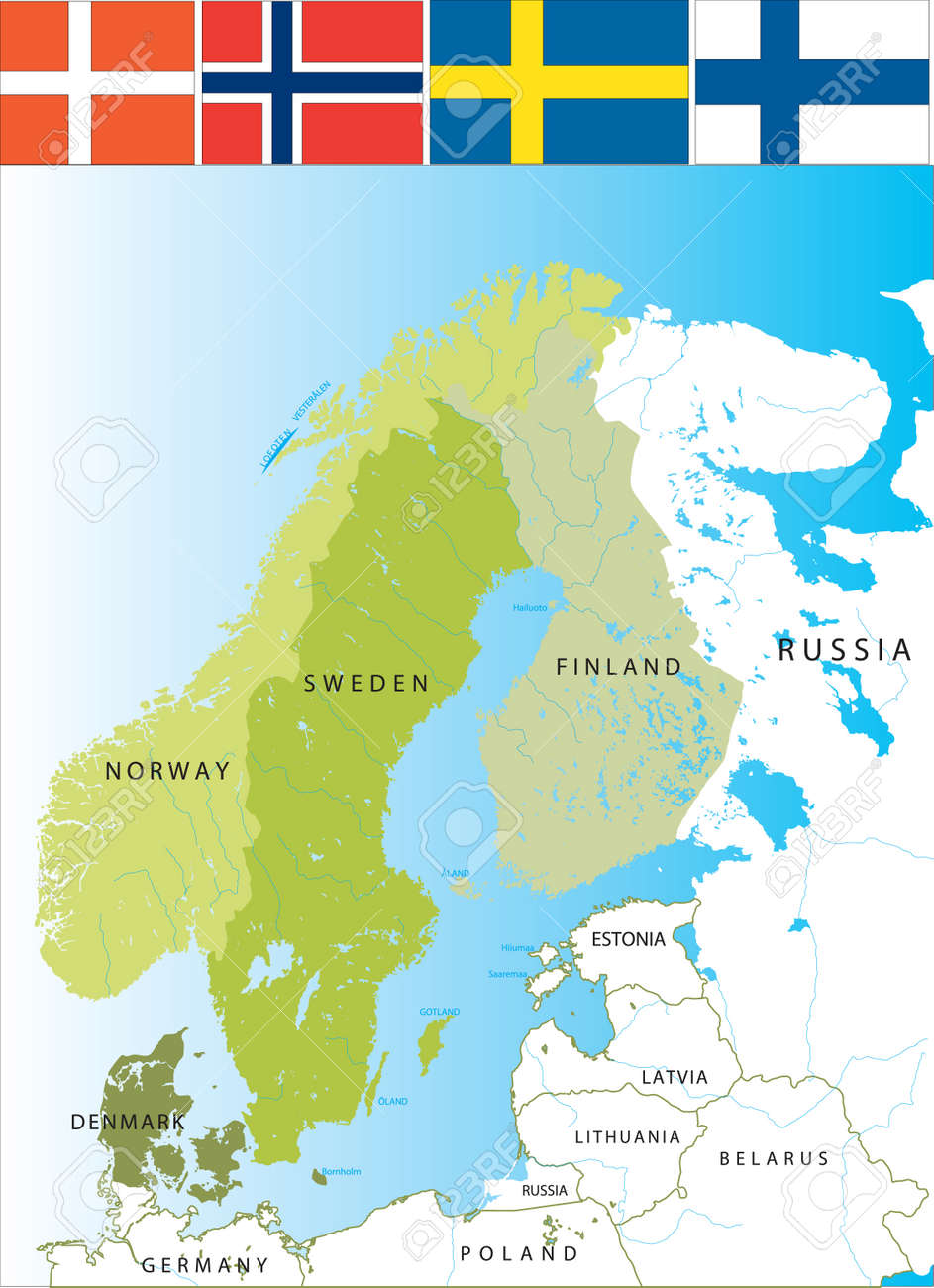 Scandinavies Scandinavian 半島の北欧の国 のイラスト素材 ベクタ Image