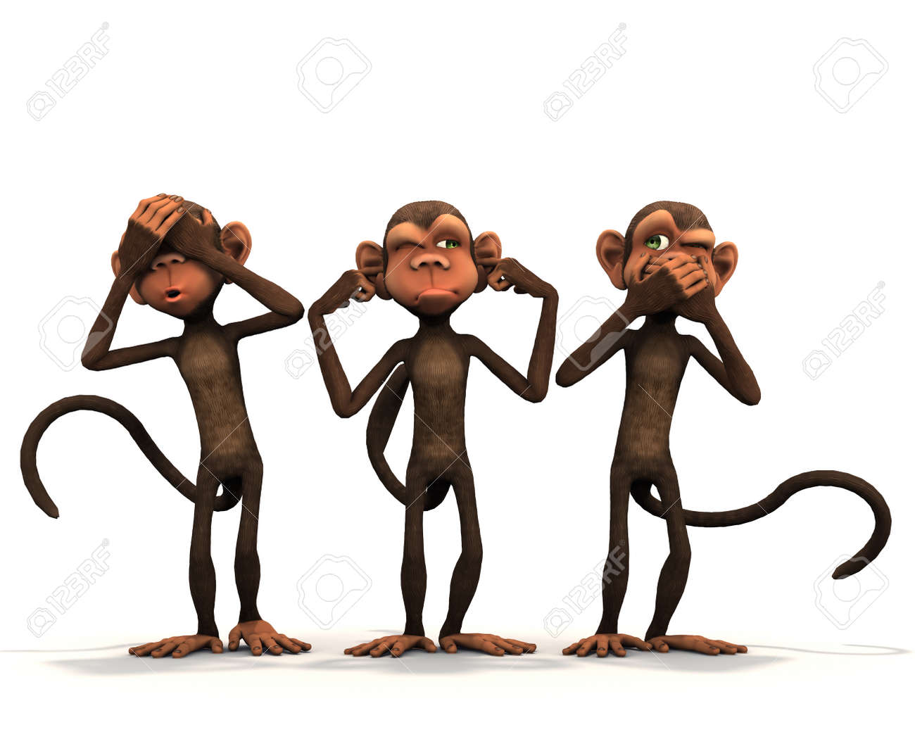 Three Wise Monkeys Stock Photo Picture And Royalty Free Image