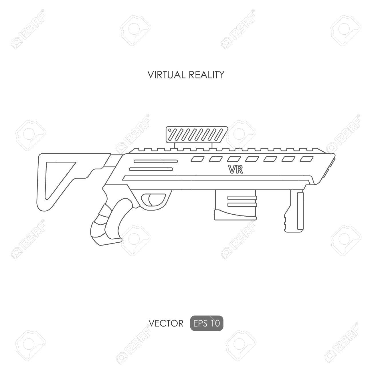 pistola para el sistema de realidad virtual armas de caza dibujo