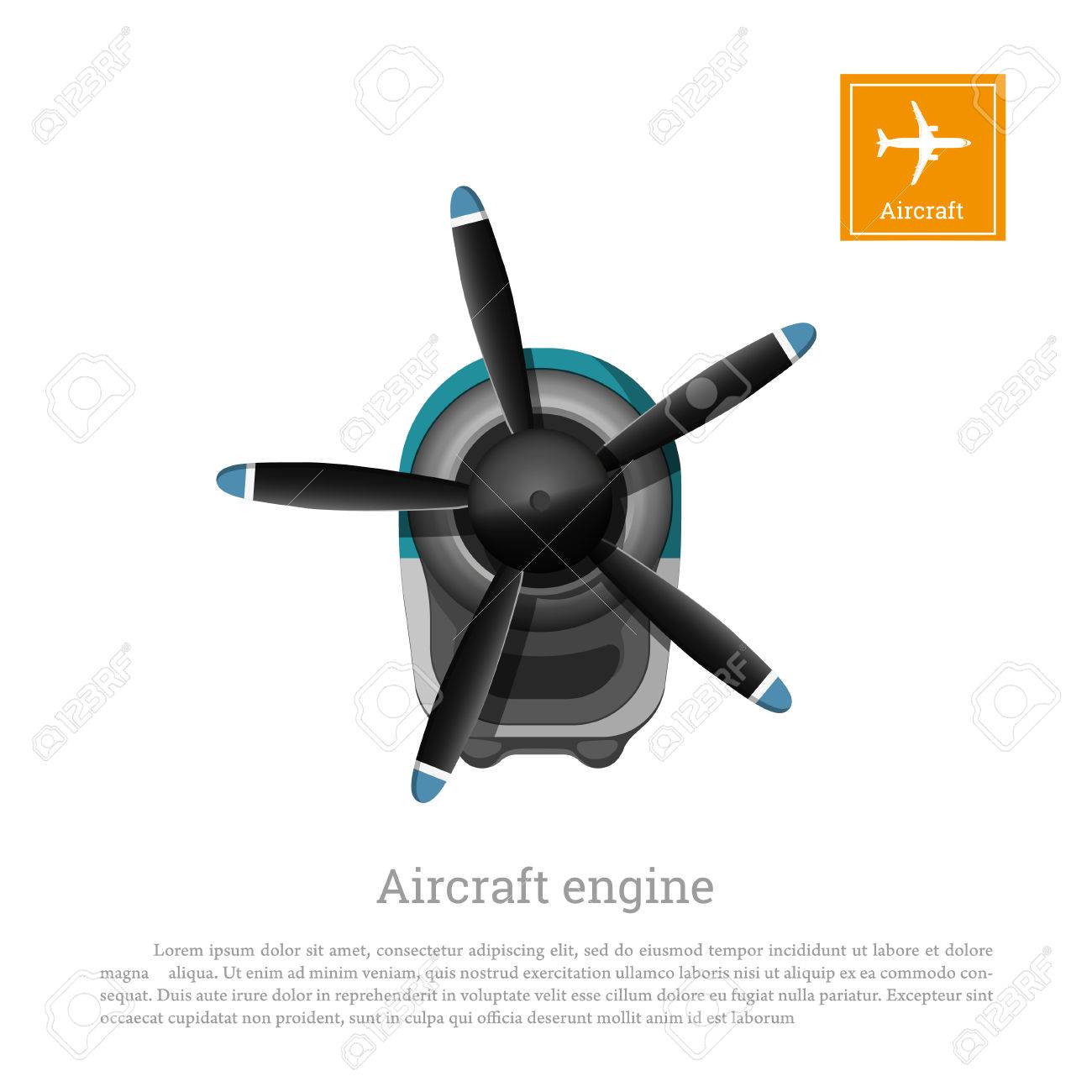 リアル スタイルの航空エンジン 白い背景のプロペラ モーターです ベクトル図のイラスト素材 ベクタ Image