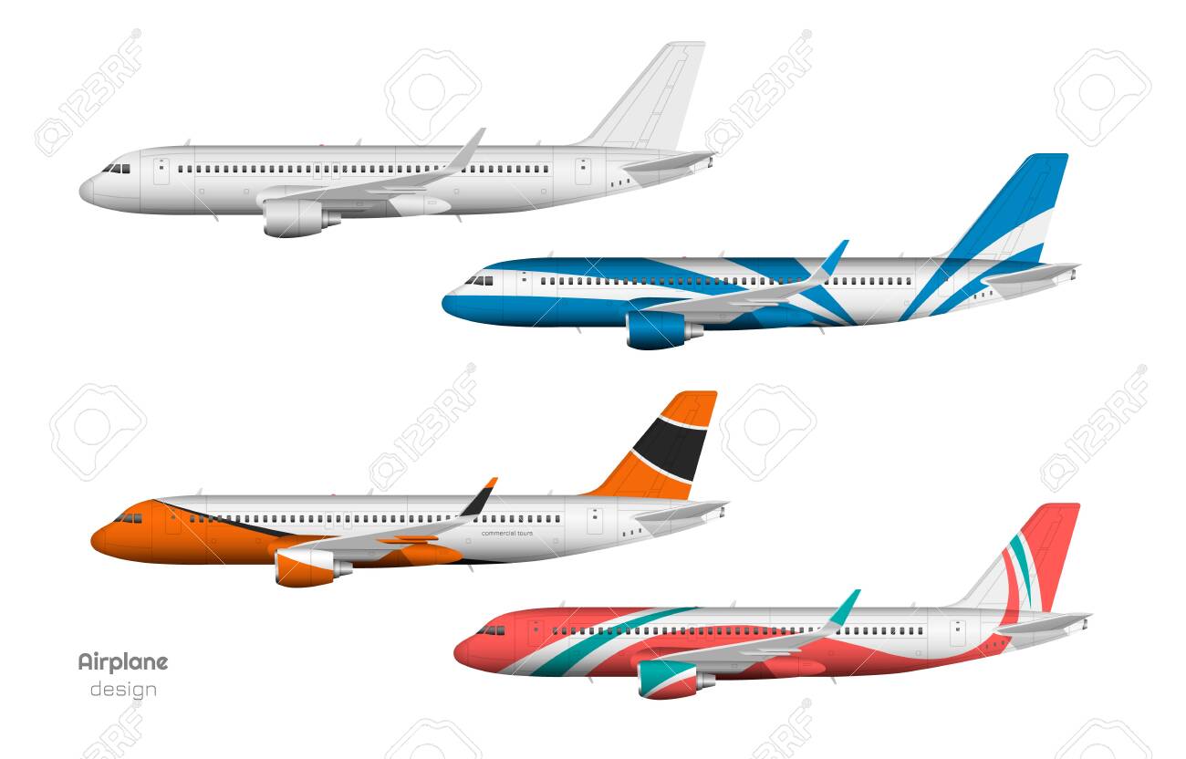 Download Airplane Design Side View Of Plane Aircraft 3d Template Jet Royalty Free Cliparts Vectors And Stock Illustration Image 127820679