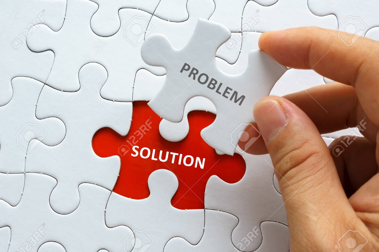 Hand Holding Piece Of Jigsaw Puzzle With Word PROBLEM SOLUTION. Stock  Photo, Picture And Royalty Free Image. Image 61549705.
