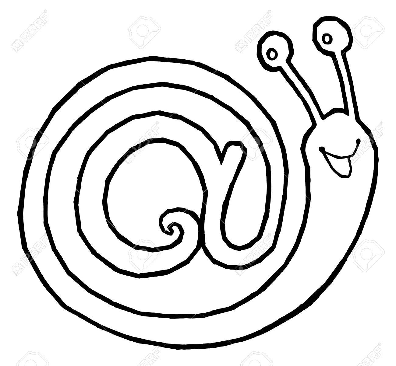 描画ベクトル図カタツムリ アットマーク形手 のイラスト素材 ベクタ Image