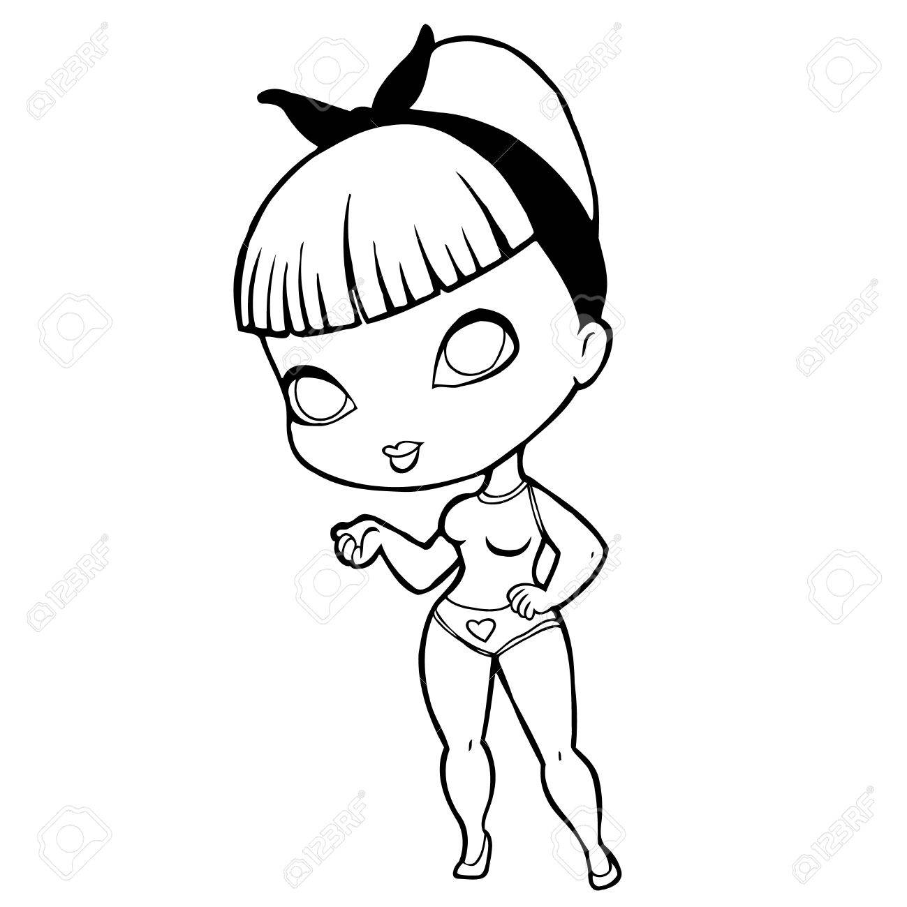 かなりスリムな女の子メキシコ ラテン系ラテン アメリカ人フェミニスト ショート パンツ のイラスト素材 ベクタ Image