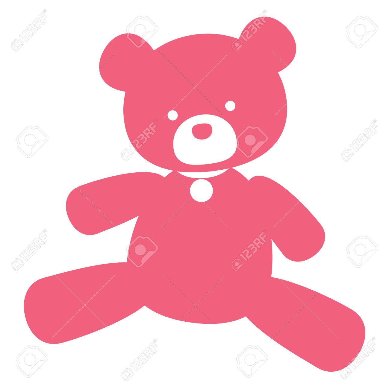 vector neat picture pink bear for signs logos and stamping teddy bear logos