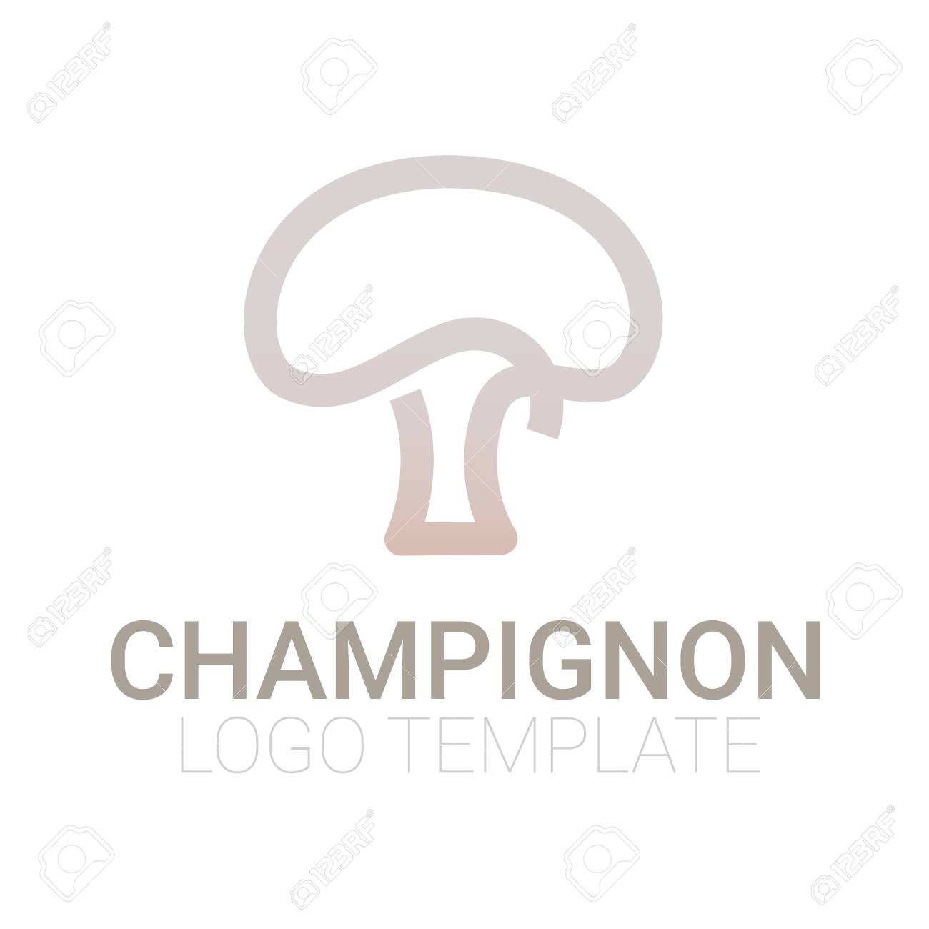 stylish mushroom symbol or logo template drawing one line vector