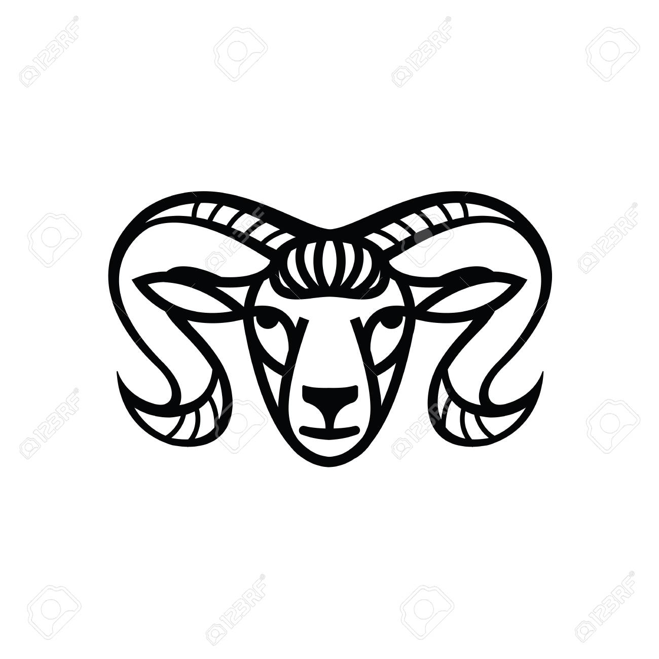 linear stylized drawing head of sheep or ram for icon or royalty free cliparts vectors and stock illustration image 81429992 linear stylized drawing head of sheep or ram for icon or