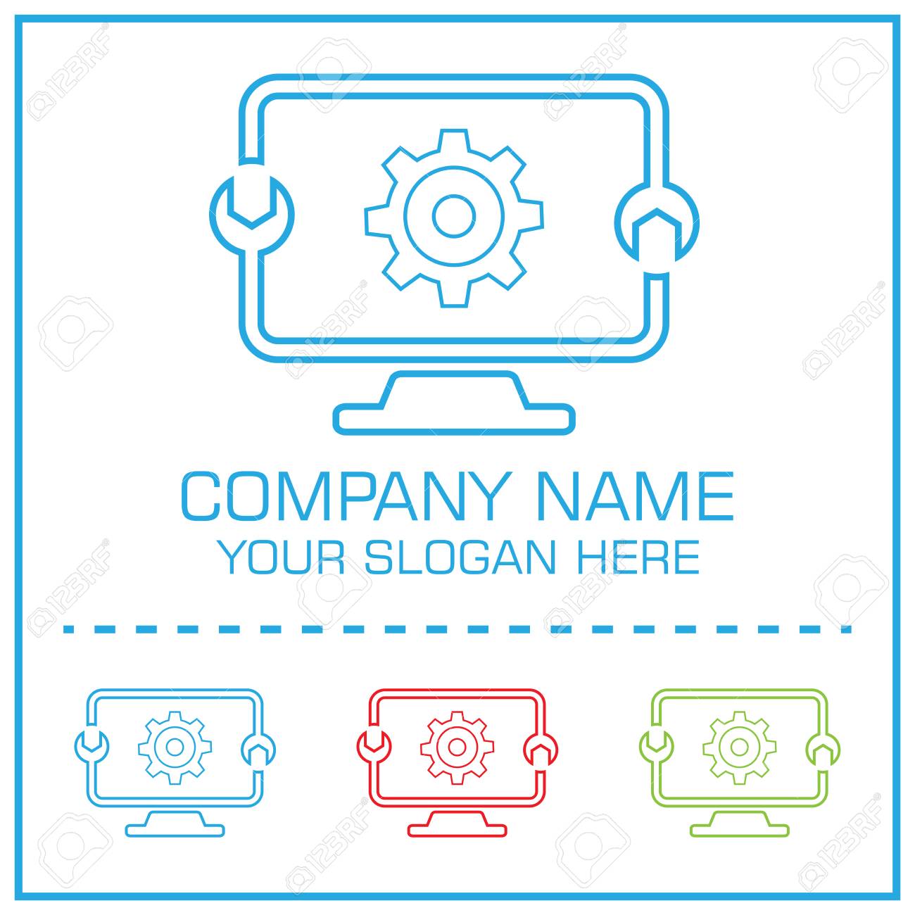 pc computer repair service logo template design digital bundle computer repair template